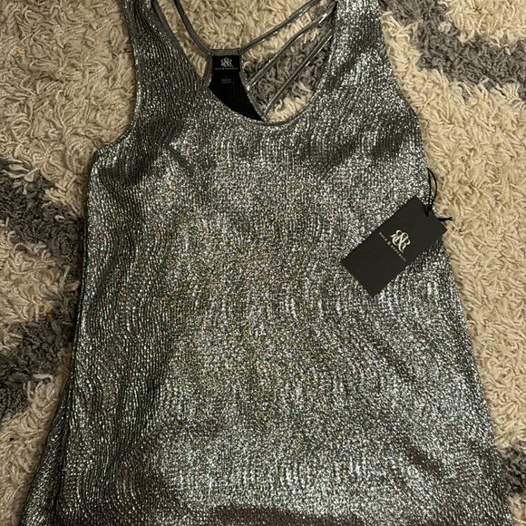 NWT Rock & Republic size small shiny silver top - Picture 8 of 8